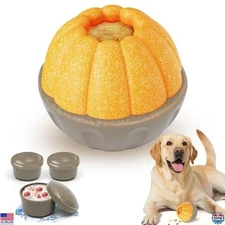 Frozen Dog Treat Toy for Aggressive Chewers - Durable Puzzle Feeder, Yellow