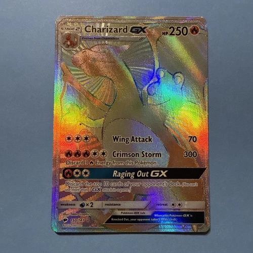 2017 Pokemon Sun & Moon Full Art Charizard GX Burning Shadows Secret #150