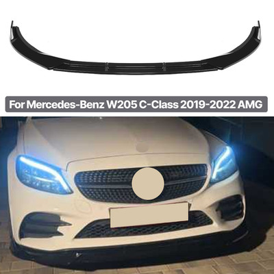 Front Spoiler Lippe Schwarz für Mercedes-Benz C Klasse W205 AMG Line 2019-2021