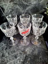 6 Verres À Eau vin  Cristal De baccarat  Klein “conique A Côtes Plates Paris