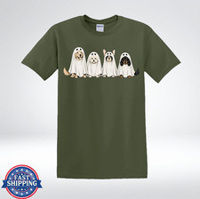 Funny Halloween Dogs Ghost Costume Cute Dog Lover Spooky Animal T-Shirt