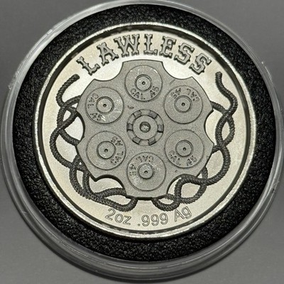 Lawless Train Robbery Wild West Rare Coin 2 Troy Oz .999 Fine