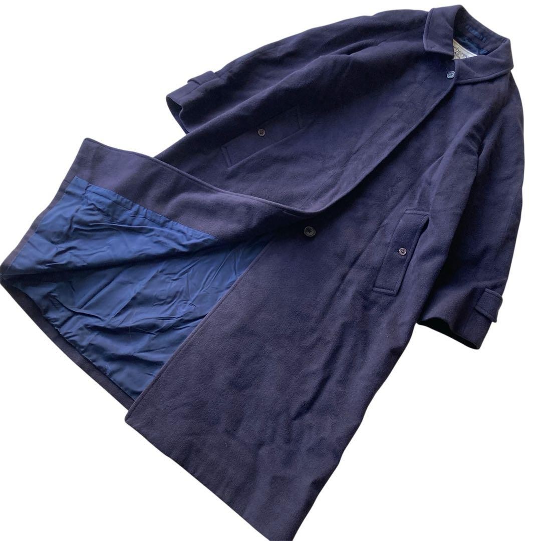 Burberry Long Coat Navy Blue Cashmere Blend With Buttons Size 11 For Women thumbnail 19