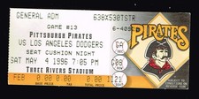 5/4/1996 Pittsburgh Pirates v Dodgers Ticket Stub - CHARLIE HAYES HR
