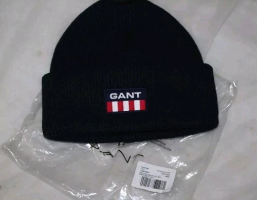 Bonnet oversize Gant unisexe BNWT rétro bouclier taille unique bleu marine classe suprême