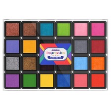 Mini 24 Color Pigment Ink Pad Set For Stamps Scrapbook Paper Archival Ink