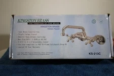Kingston Brass KS-213C Wall Mount Kitchen Faucets (3) New & Complete!-in Box