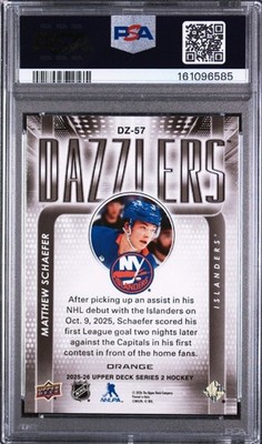 2025-26 Upper Deck Series 2 - Dazzlers Matthew Schaefer #DZ-57