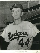 1985 Press Photo Los Angeles Dodgers' baseball player Dick Tracewski.