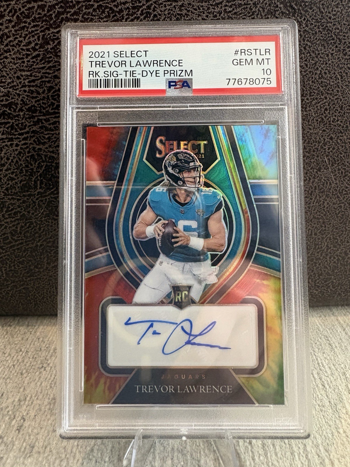 Trevor Lawrence Panini Select Rookie Signatures #RSTLR Tie-Dye Prizm