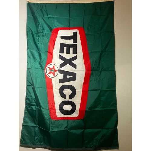 Vintage Texaco Gas Flag 4x6 Nylon Oil Petroliana Sign Used on Tanker in Taiwan
