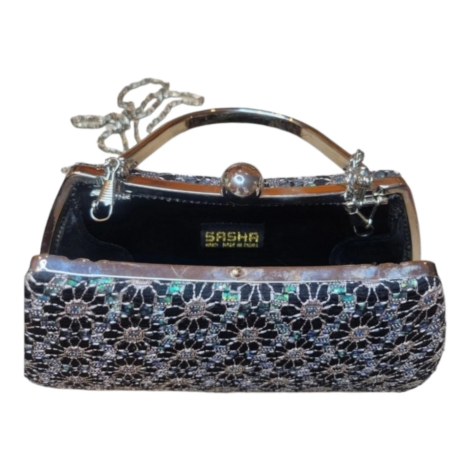 Sasha Glitzy Embroidered & Beaded Evening Hard Shell Handbag - Image 4 of 4