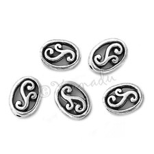 Spiral Design Beads 13mm Wholesale Antiqued Silver Plated B6348 -10, 20 Or 50PCs