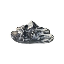 Size 10 Womens 8 Mens Crocs Adult Unisex Marbled Black White Slide Sandals