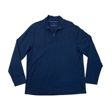 Tommy Bahama Sweater Mens XL Extra Large Navy Shadow Cove Quarter Zip Pullover