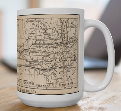 Map Of The Overland Railroad Route Modelllok 15oz Eisenbahn Zug Keramik 