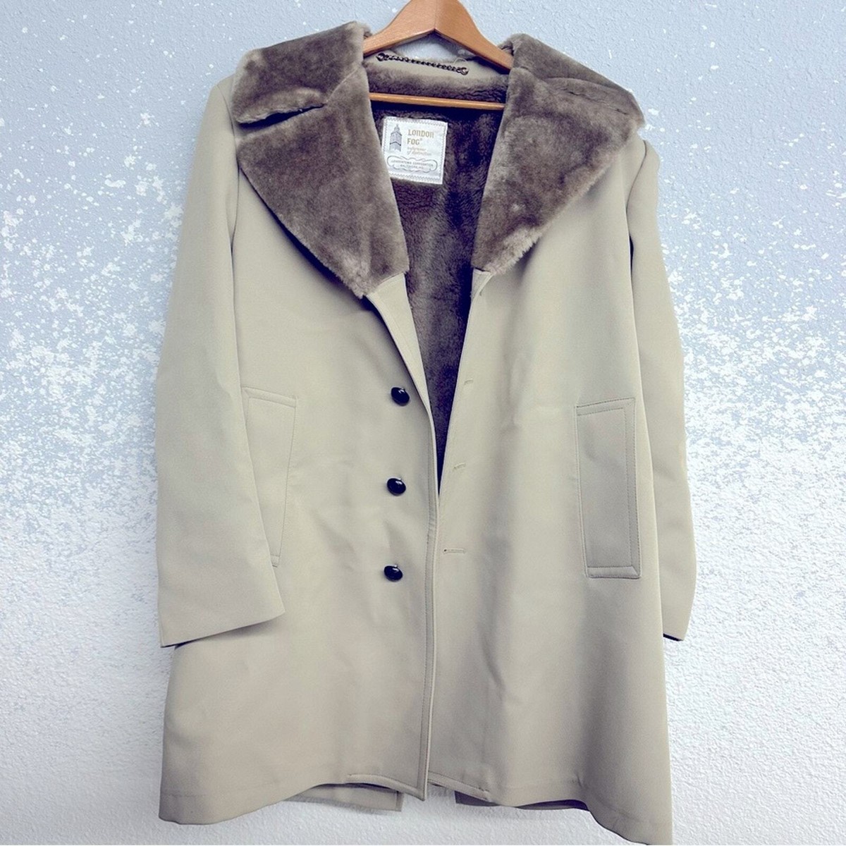 Men's vtg London Fog trench coat with faux fur collar sz 38 reg | eBay
