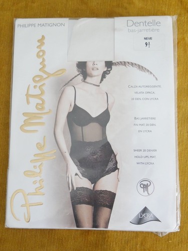 Bas Jarretière Philippe Matignon 30D Noir – Taille 3 (FR44/46), Sans Couture, Made In Italy