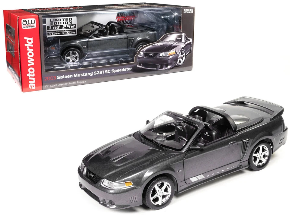 AMM1326 2003 Ford Mustang Saleen S281 SC Speedster 1:18 Autographed Dark Shadow - Immagine 4 di 4