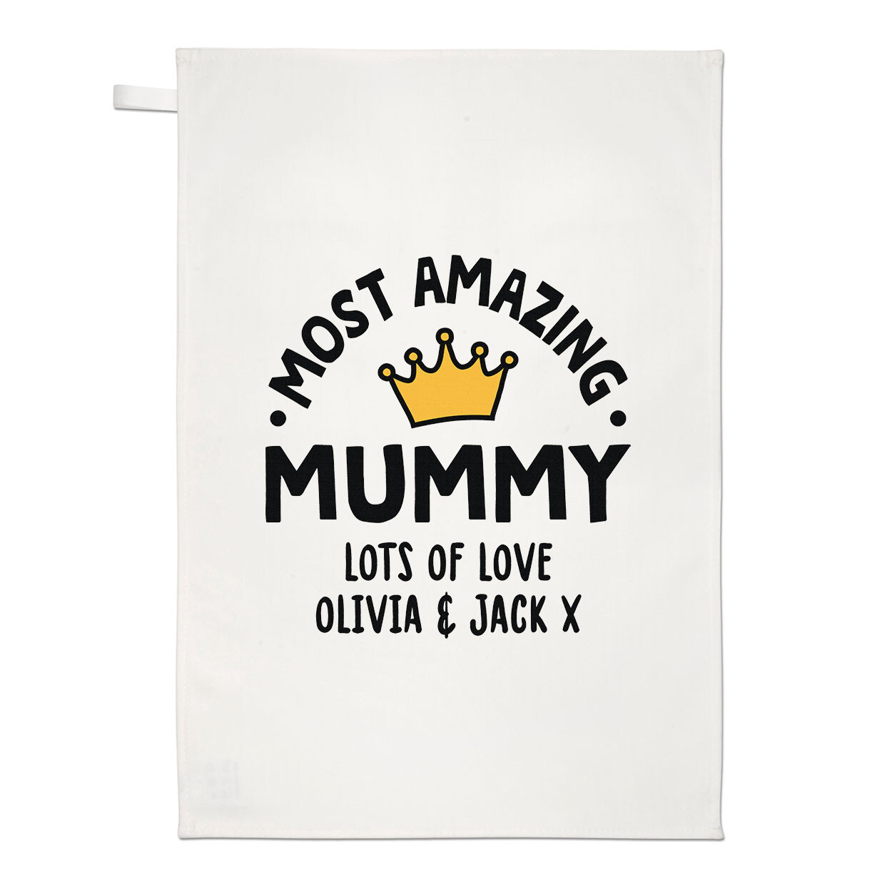 Personalised Most Amazing Mummy Crown Tea Towel Mum Mothers Day Love
