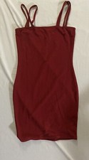 BooHoo Night Woman’s Sz 6 Red Double Strap Party Dress