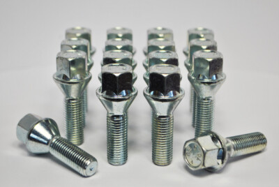 Set of 16 Extended Alloy Wheel Bolts M14 x 1.5 35mm Long 17mm Hex