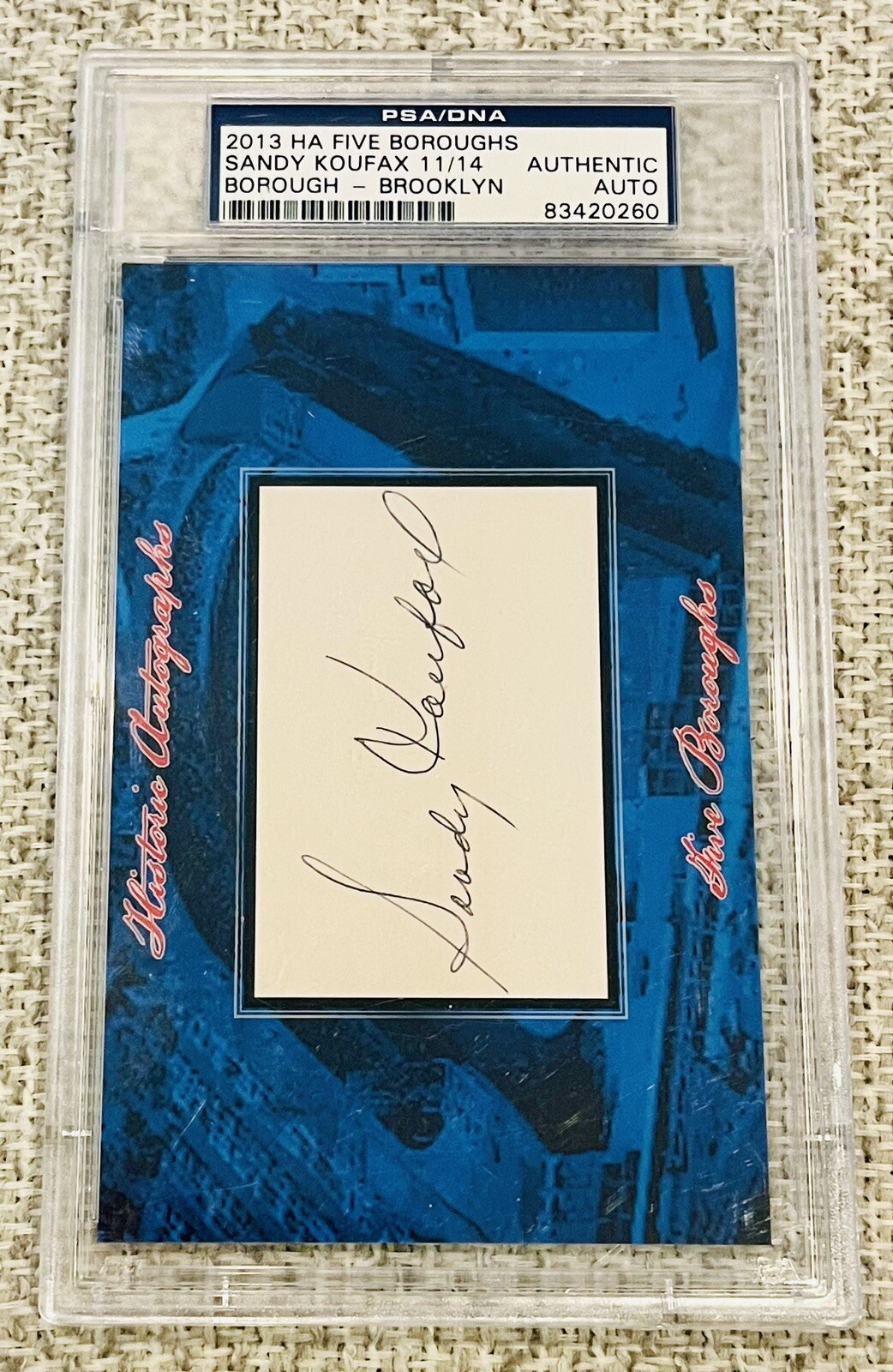 Sandy Koufax Dodgers Signed Historic Autographed Postcard PSA/DNA Beauty