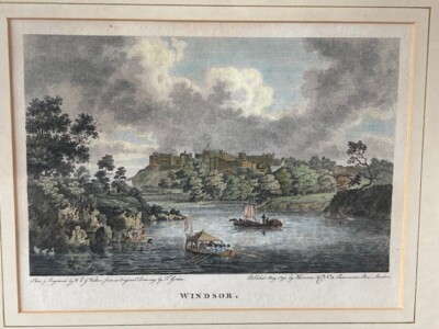 Antique Engraving By William Walker Of A Thomas Girtin Watercolour Of Windsor