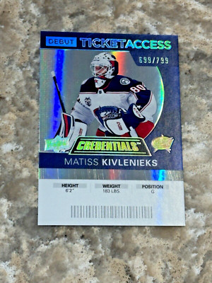 2020-21 UD Credentials Debut Ticket Access Matiss Kivlenieks #107 /799