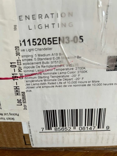 Generation Lighting Kerrville Collection 5-light Chandelier - Chrome - NEW - Picture 4 of 8