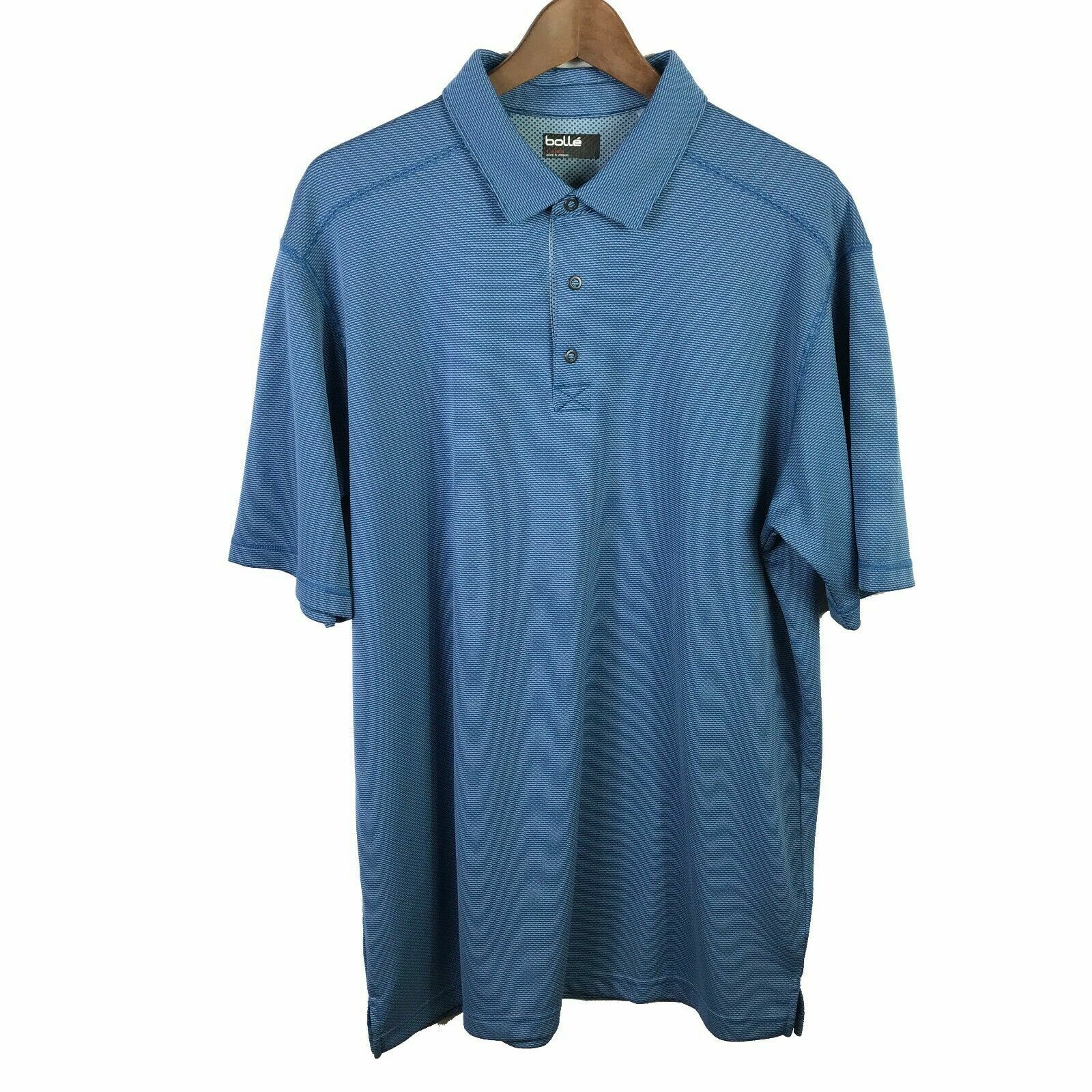 Мужская рубашка поло для гольфа Bolle Golf с влагоотводящими свойствами на 3 пуговицах, синяя , M