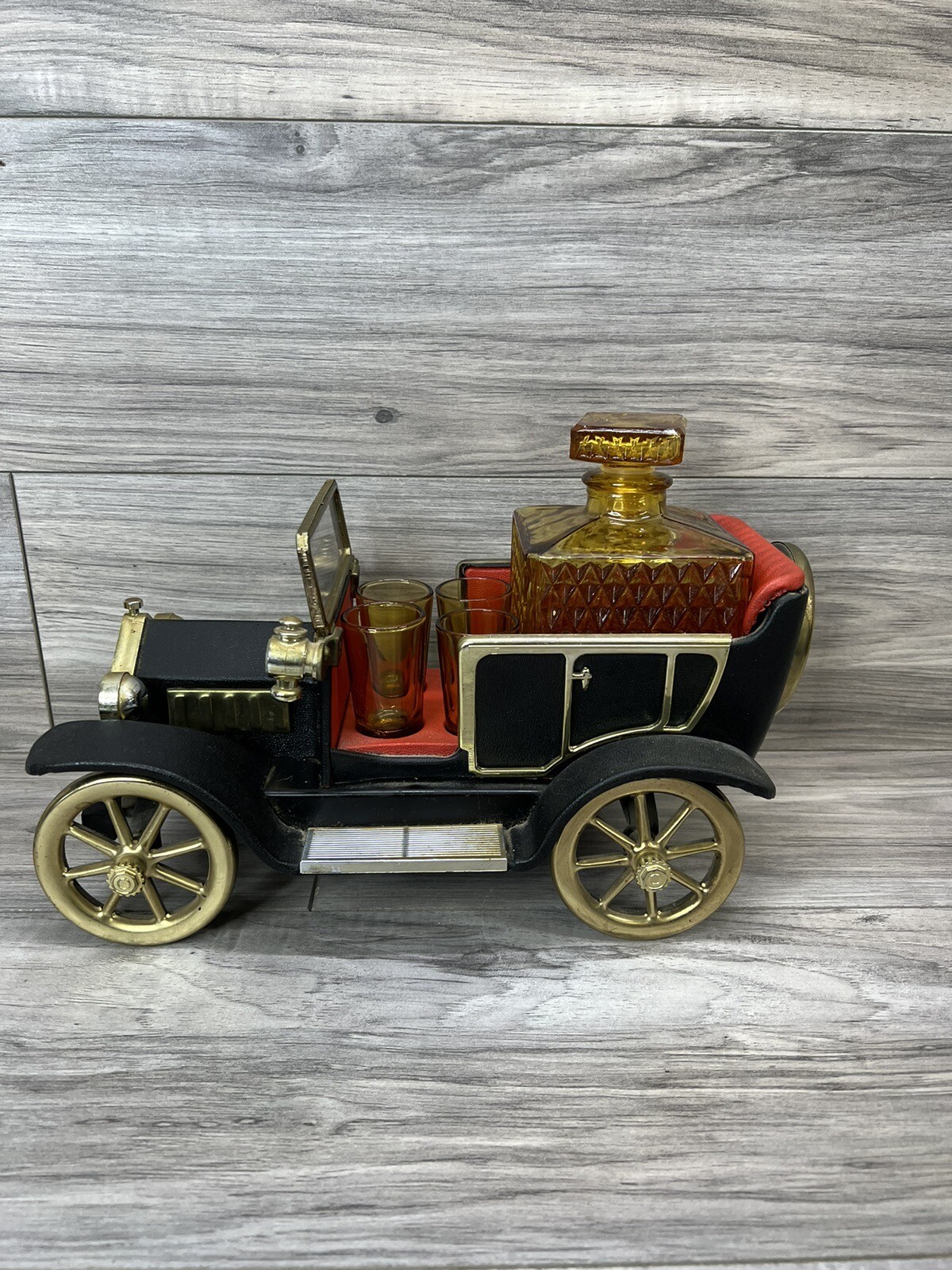 Ford 1915 Cabriolet Model Music Box Decanter Set Liquor Server Vintage Japan