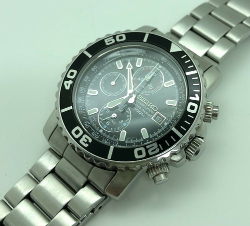 [w719] SEIKO 7T62-0CV0 Quartz Chronograph Alarm 100m W/parts New battery EX  | eBay