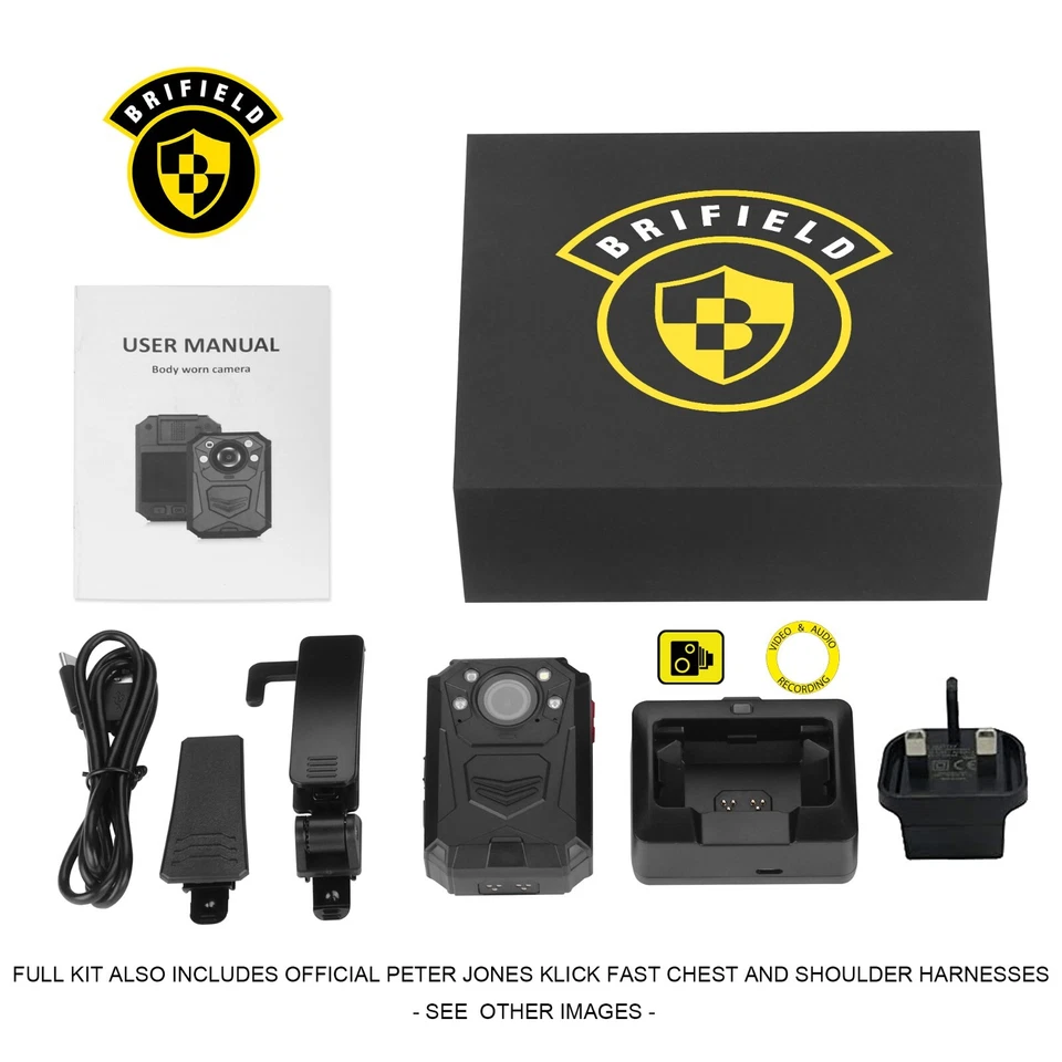 Brifield BR1 MINI Gehäusekamera Body Cam HD 32GB 64GB 128GB Nachtsichtgurte - Bild 3 von 4