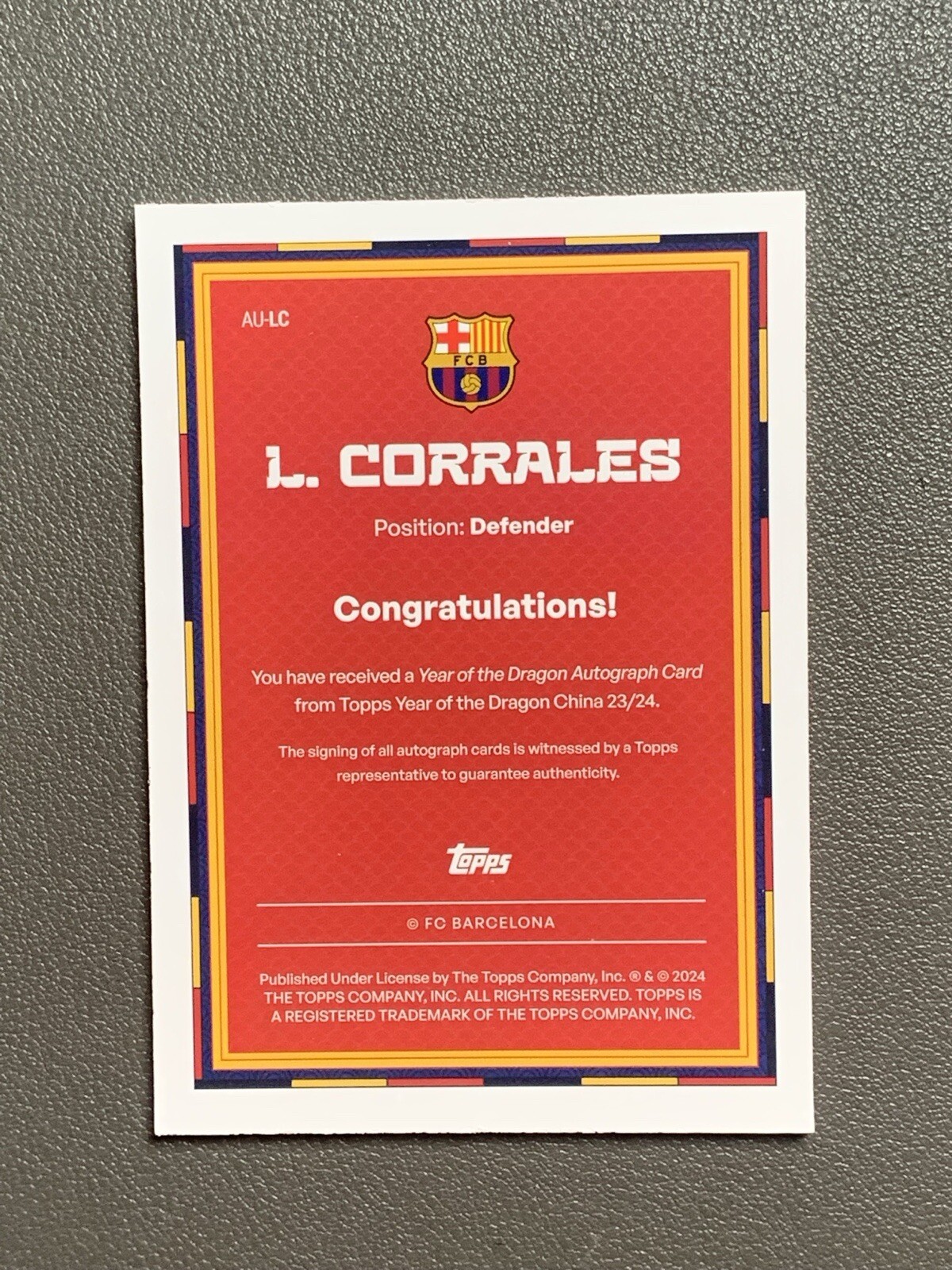 2023 Topps Year of Dragon China PATRI Rc Gold Auto /15 Barcelona eBay