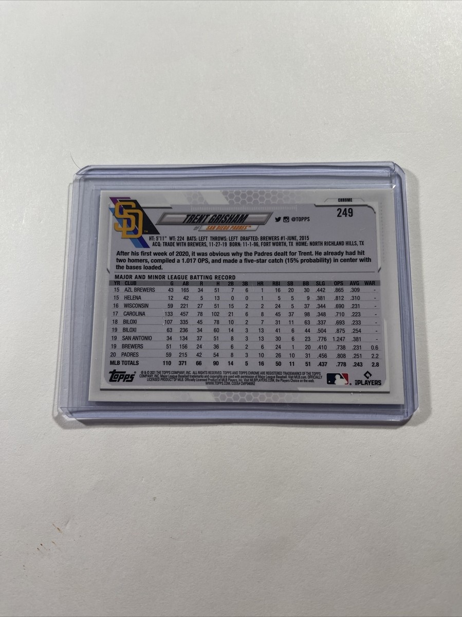 2021 Topps Baseball Chrome Sapphire Trent Grisham #249 Future