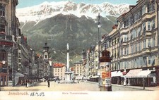 A038 Austria Maria Theresia street Innsbruck cafe vintage postcard