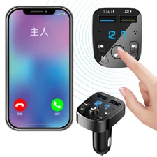 Bluetooth 5.0 Car Wireless FM Transmitter Adapter 2USB PD Charger AUX Hands-Free