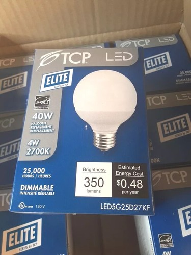 TCP LED Elite Series 4W 40W Replacement Light Bulb Case 12 Dimmable LED5G25D27KF - Picture 4 of 13