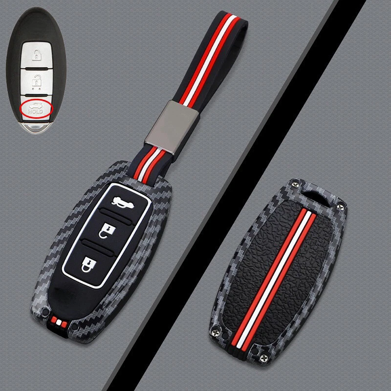 Zinc Alloy Silicone Car Key Cover Case For Nissan Pathfinder X-Trai Qashqai 370Z - Image 4 of 4