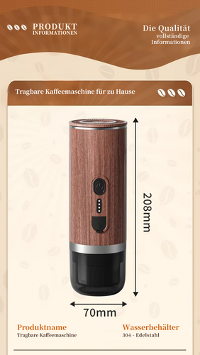 Tragbare Kaffeemaschine Drahtlose Espressomaschine fürs Auto/unterwegs/Camping - Bild 10 von 10