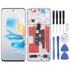 For Honor 100 Original LCD Screen Digitizer Full Assembly with Frame Silver 