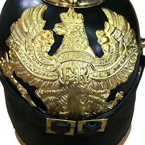 Medieval Replicas Imperial German Spiked Pickelhaube Black Leather Helmet - Picture 5 of 8