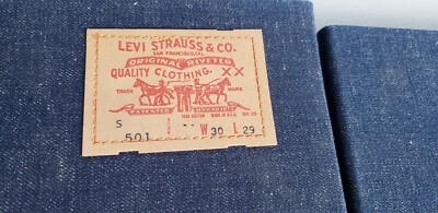 2 Vintage LEVI'S 501 Big E S Series Jeans Denim Binder Folder Mint