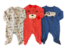 Carters Baby Sleepers Boy 3 Months Footed Pajamas Outfits Clothes Lot Vehicles
