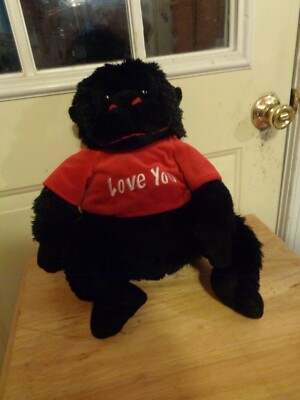 DEP. 9 K-MART RETAIL STORES LOVE YOU SOFT BLACK VALENTINES DAY GORILLA PLUSH TOY
