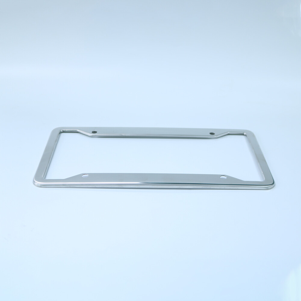 Chrome Stainless Steel License Plate Frame tag cover & Screw Caps Set Univeral