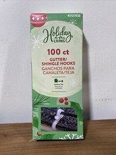 Holiday Living 100 Count Gutter/Shingle Hooks Clips Outdoor Use New