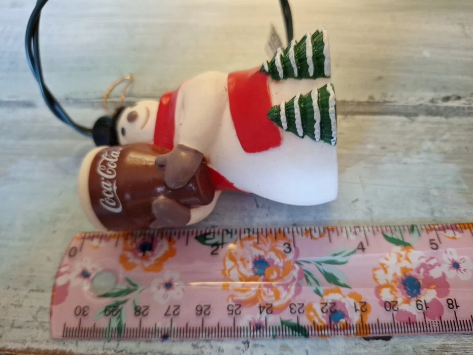 Vintage Coca-Cola Trim-A-Tree Illuminated Collection Lighted Ornament Snowman - Image 4 of 4