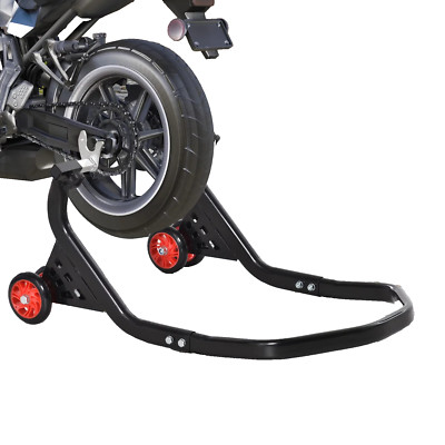 Motorradständer hinten universal und verstellbar mit Rädern 74x53x35 cm.